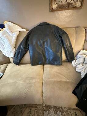 Vintage GAP Men's Genuine Leather Zip-Up Jacket Black size L